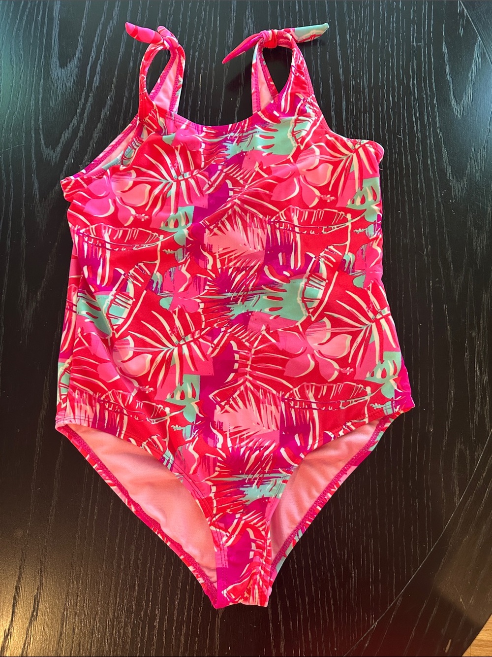 Kensie Girls Bright Pink Tropical-Print One-Piece Swimsuit